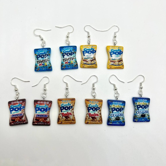 Candy Pop Earrings- Popcorn Earrings - M&M’s Earrings - Butterfinger Earrings - Picture 2 of 10